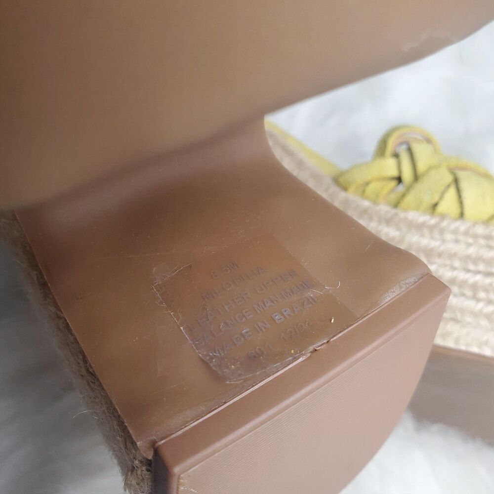 Marc Fisher Yellow Braided Espadrille Platform Sandals - Picture 5 of 10